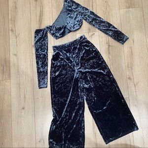 Blue Velvet Two Piece Set